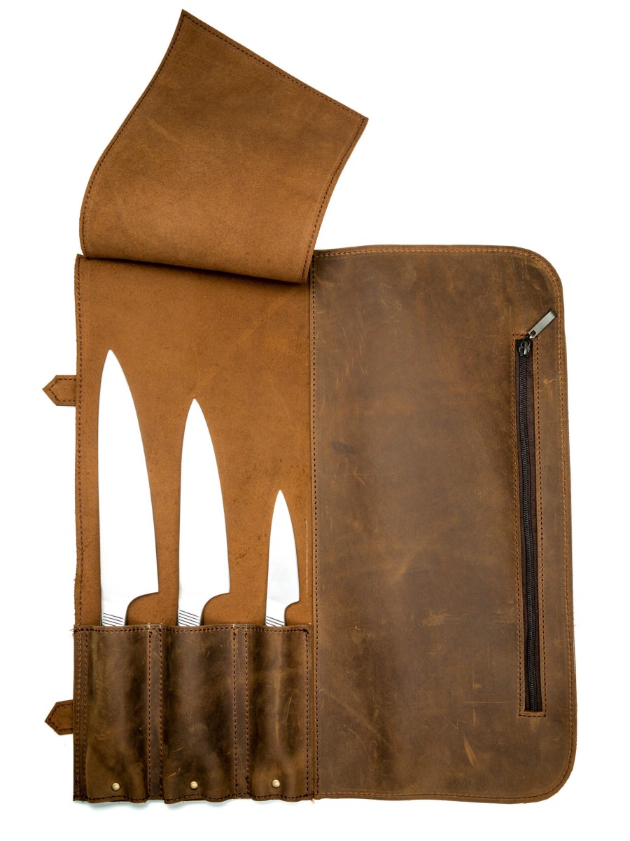 ROLL-LR358 - КОЖАНАЯ СУМКА СКРУТКА ДЛЯ НОЖЕЙ