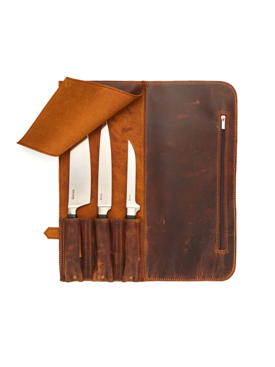 ROLL-LR366 - КОЖАНАЯ СУМКА СКРУТКА ДЛЯ НОЖЕЙ