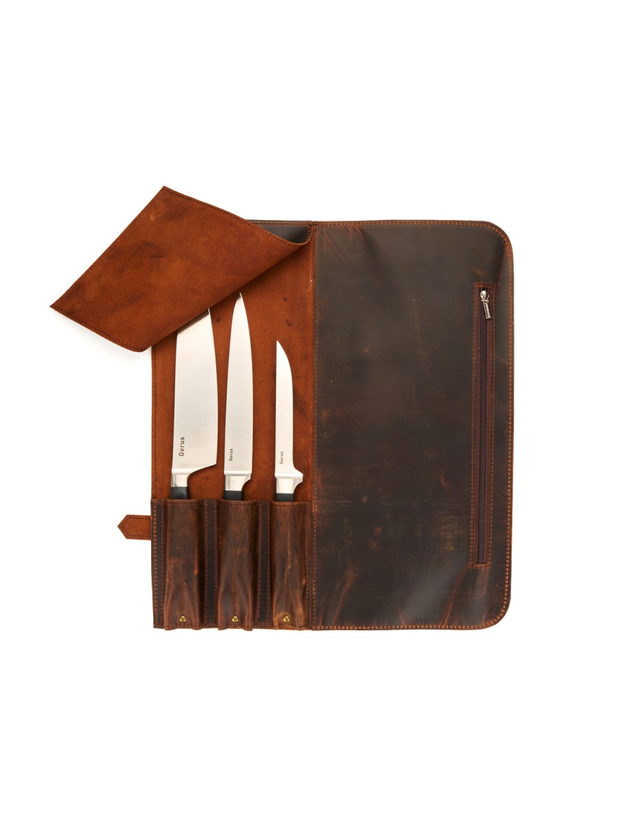 ROLL-LR367 - КОЖАНАЯ СУМКА СКРУТКА ДЛЯ НОЖЕЙ