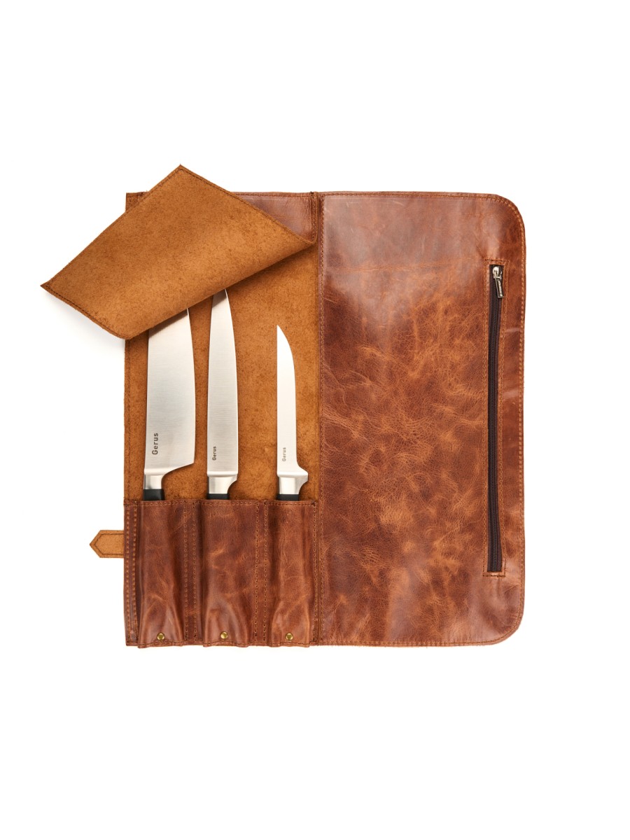 ROLL-LR369 - КОЖАНАЯ СУМКА СКРУТКА ДЛЯ НОЖЕЙ